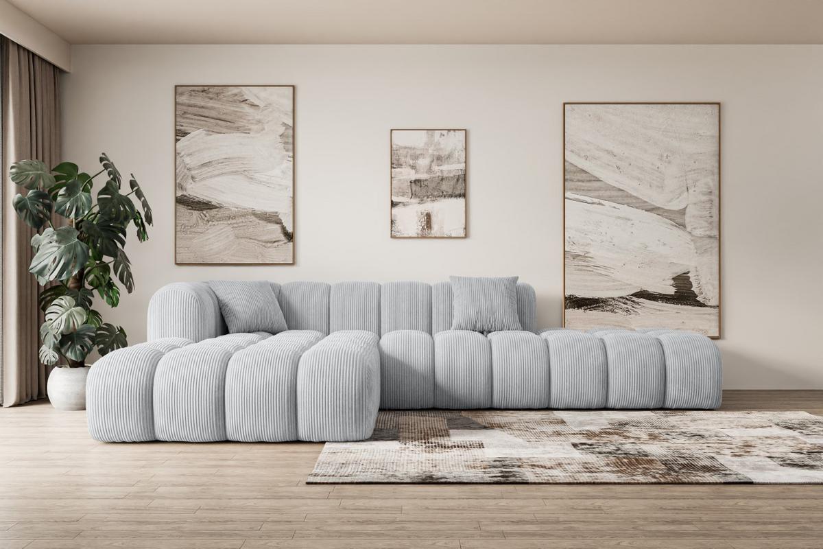 ECKSOFA Ottomane Links OLEA-L2 - 289x176x71 cm Grau - Schwarz/Grau, Holzwerkstoff/Kunststoff (176/289cm) - ALTDECOR