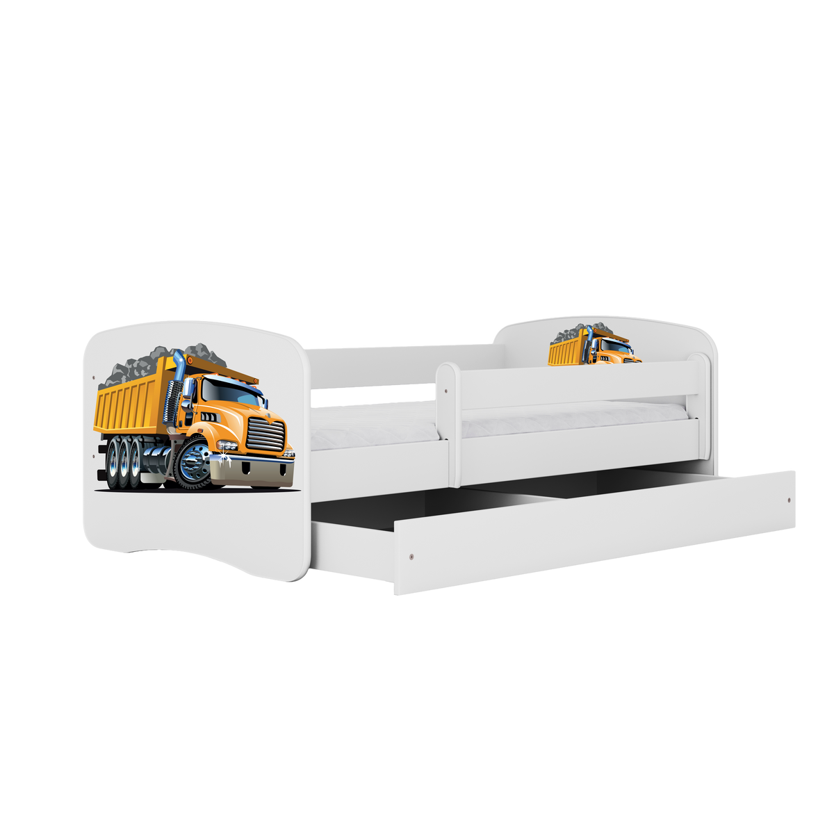 KINDERBETT Lastwagen mit Schublade 140/70 80/61/144 - Weiß, Holzwerkstoff (80/140cm) - RAUMHIRSCH FURNITURE