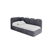 EINZELLBETT Jugendbett mit Bettkasten, Rechts - VELY 80x200 Dunkelgrau - Titanfarben, Holzwerkstoff/Textil (80/200cm) - ALTDECOR