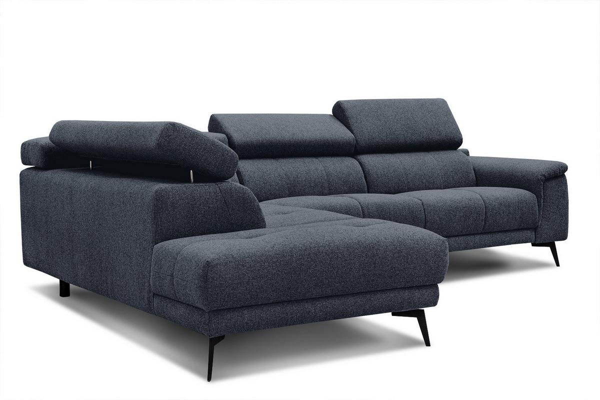 ECKSOFA FIERO 5-Sitzer, dunkelblau - Schwarz/Dunkelblau, Holzwerkstoff/Textil (158/269cm) - Wozimo
