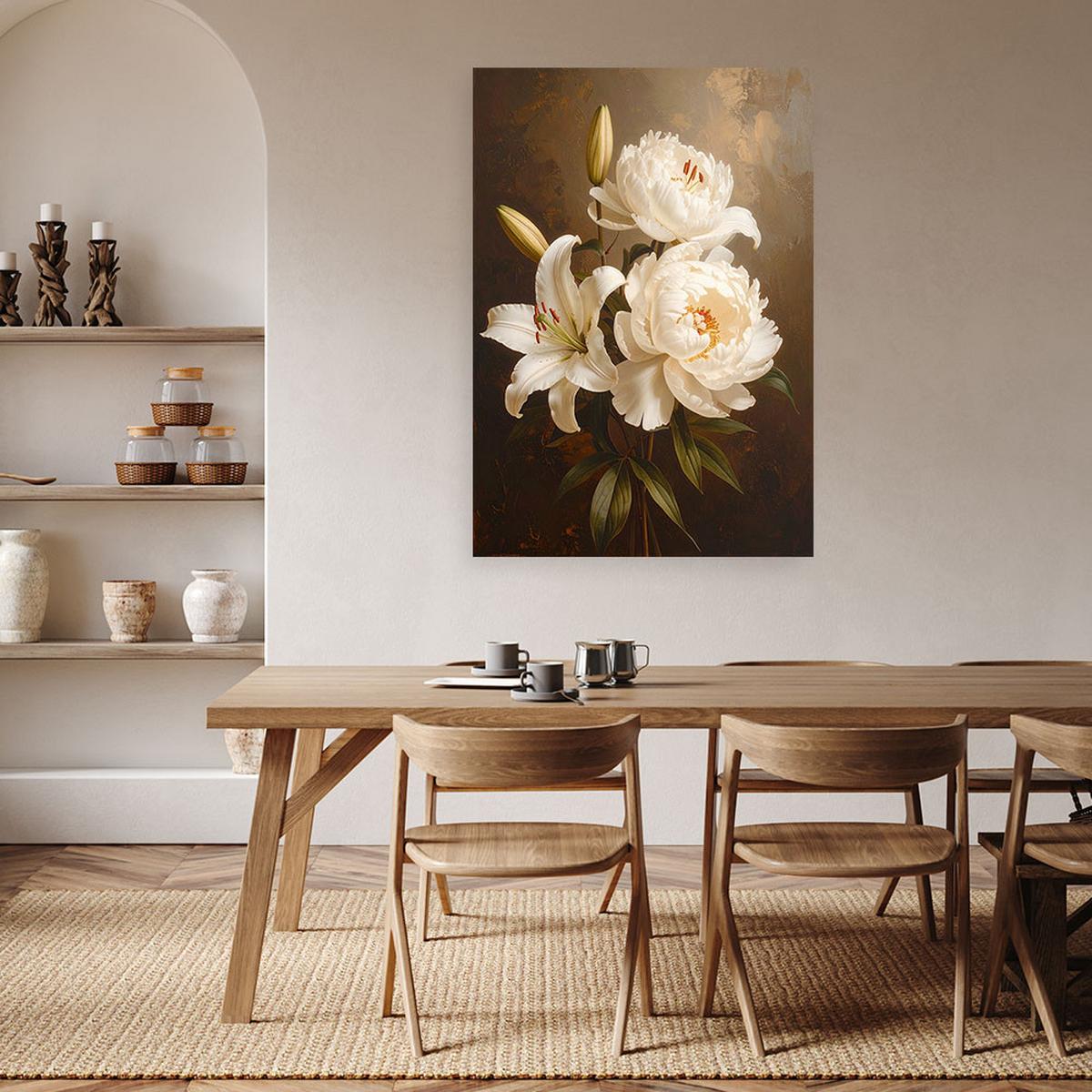 LEINWANDBILD Blumen 70x100cm - Braun, Textil (70/100cm) - Feeby