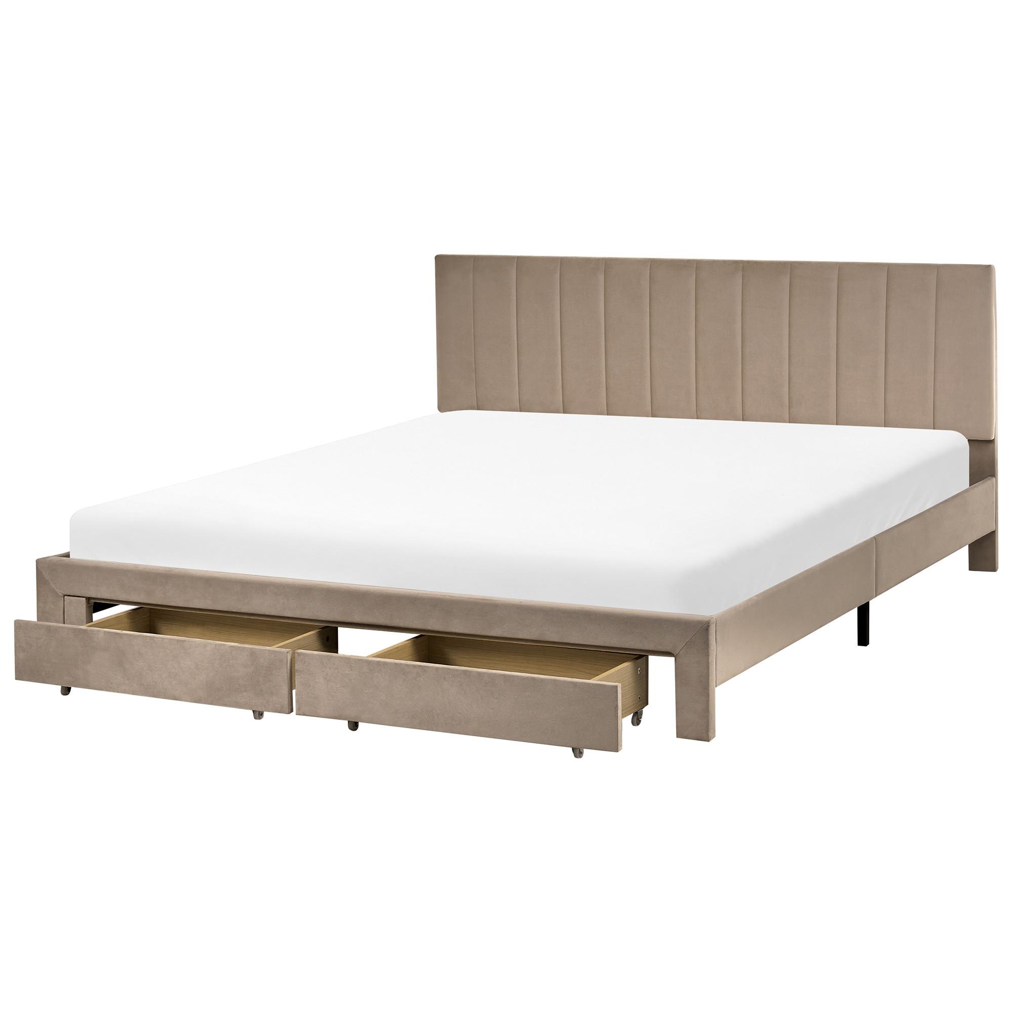 BETT 180/200 cm Taupe Lonzac - Taupe, Textil (180/200cm) - Beliani