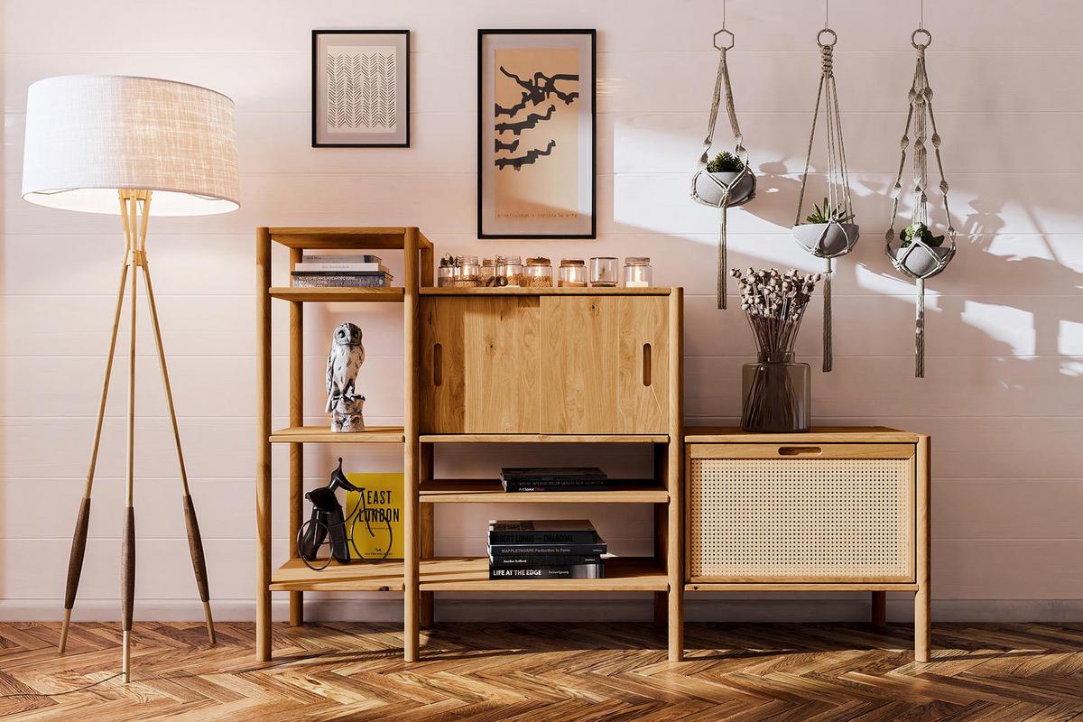 REGAL INA Wildeiche - Alteiche, Holz (190/123/46cm) - byoak