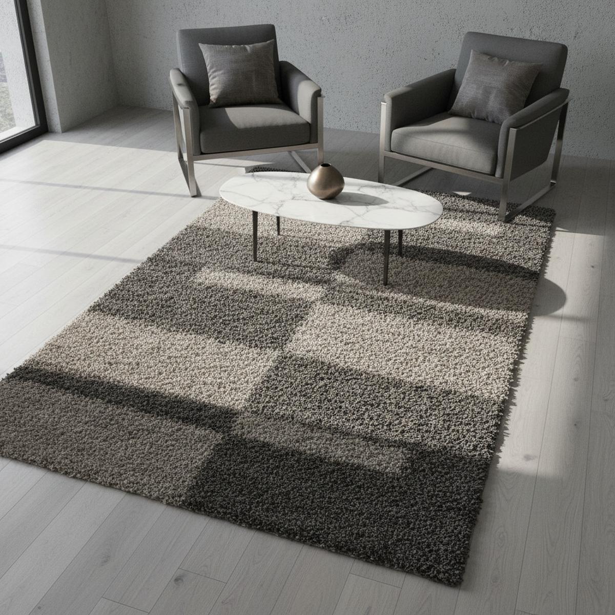 HOCHFLORTEPPICH WERFEN, kariert, Taupe, 200 x 290 cm - Braun, Textil (290/200cm) - KADIMA DESIGN