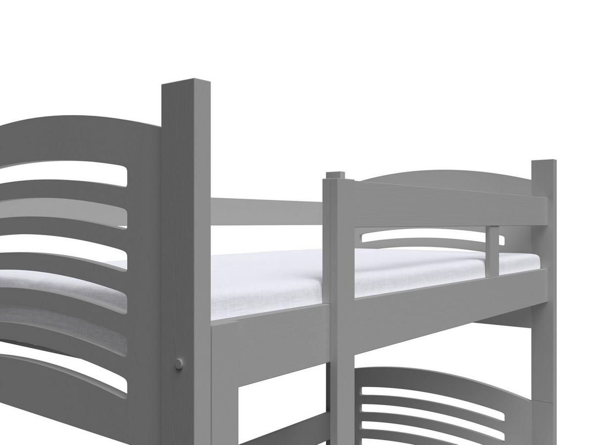 ETAGENBETT OHANA mit Bettkasten 75x160 cm Hellgrau - Hellgrau, Holz (75/160cm) - MASSENO