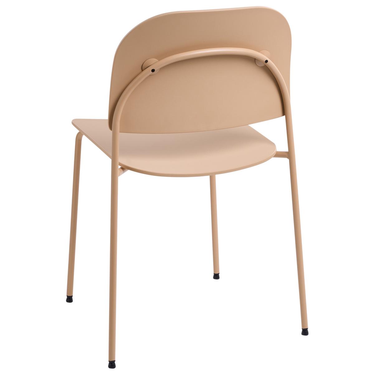ESSZIMMERSTUHL 2er-Set Metall Beige Windust - Beige, Metall (51/81/50cm) - Beliani