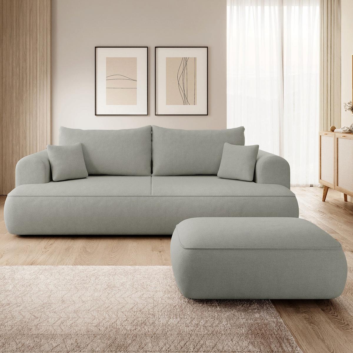 POUF Ovo 1-Sitzer 100 cm - Schwarz/Grau, Kunststoff/Textil (100/44/68cm) - Selsey