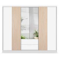 DREHTÜRENSCHRANK Madero mit Spiegel und 2 Schubladen, 250 cm, Weiß - Weiß, Holzwerkstoff (250/213/60cm) - Beautysofa