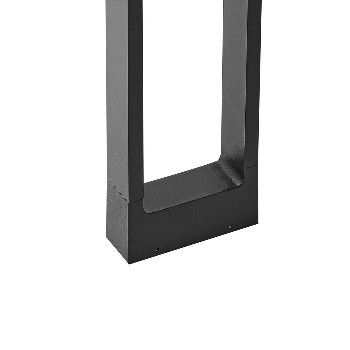 SOLAR-LED-POLLERLEUCHTE Schwarz Malden - Schwarz, Metall (17/17/60cm) - Beliani