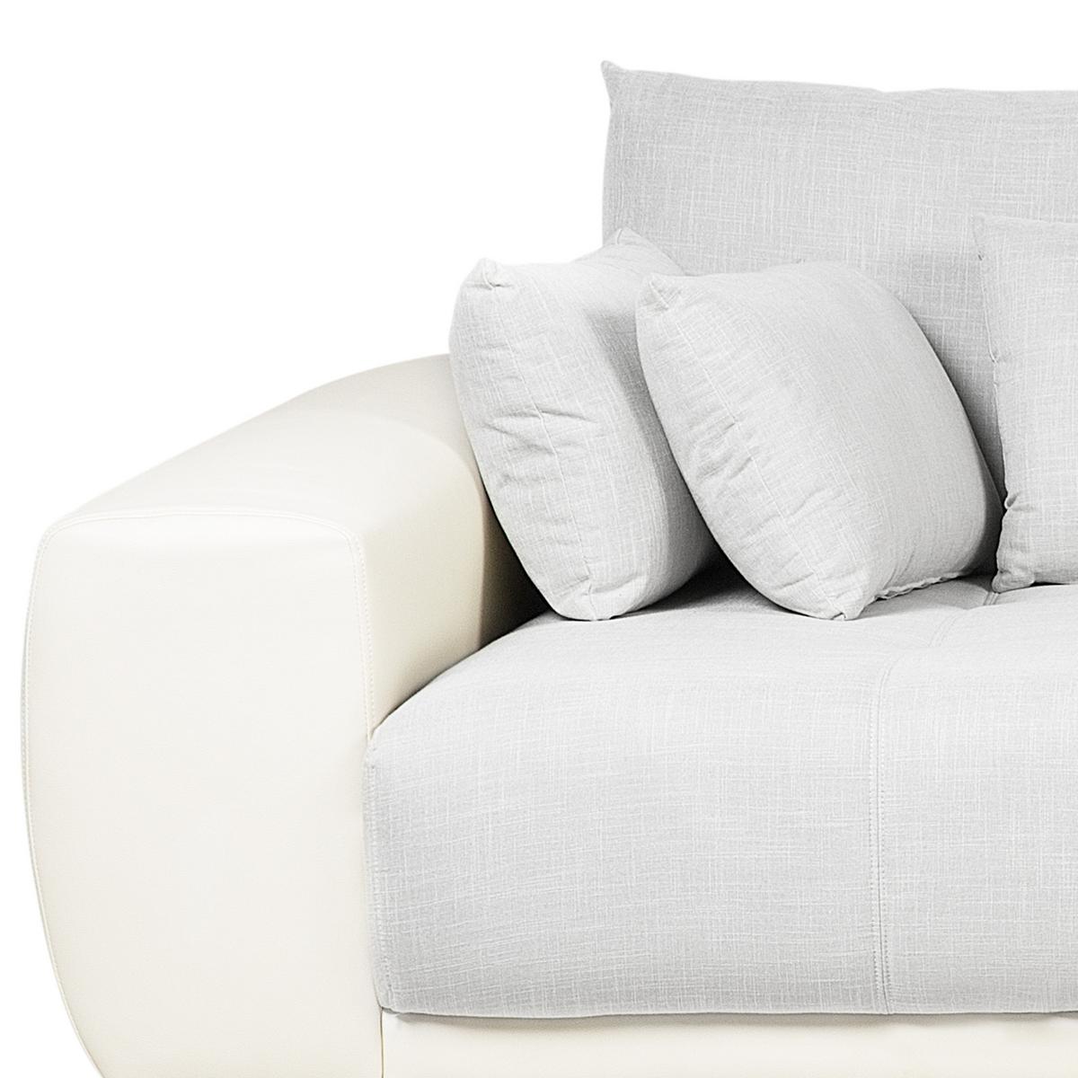 4-SITZER-SOFA Polsterbezug Hellgrau Torpo - Beige/Hellgrau, Textil (308/84/136cm) - Beliani