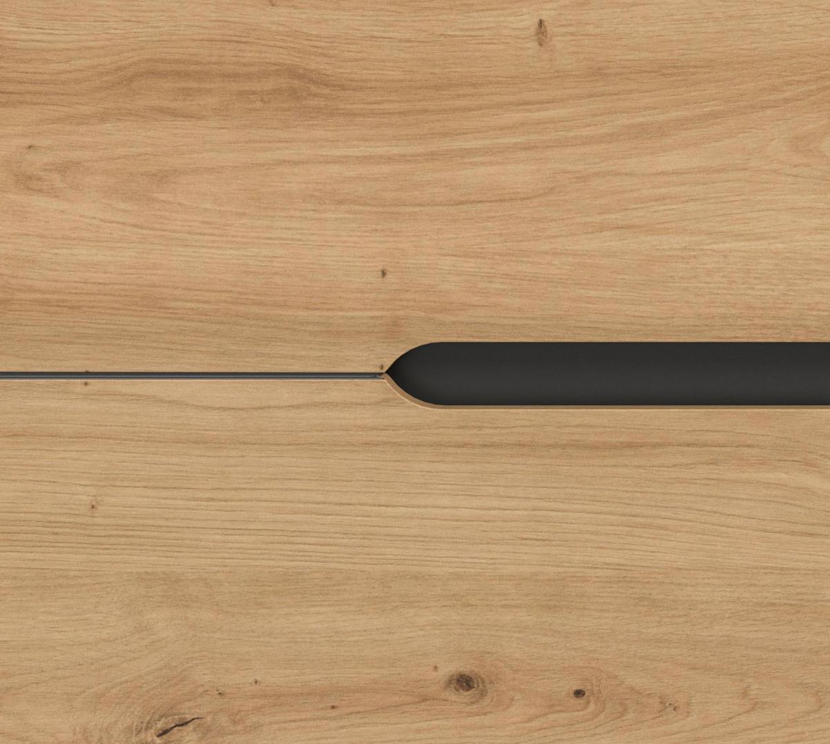 NACHTTISCH 2er Set Eiche Artisan, grau, Nachtkommode mit Schubkästen - Eiche Artisan/Grau, Holzwerkstoff/Metall (50/42/37cm) - Inn.Furn