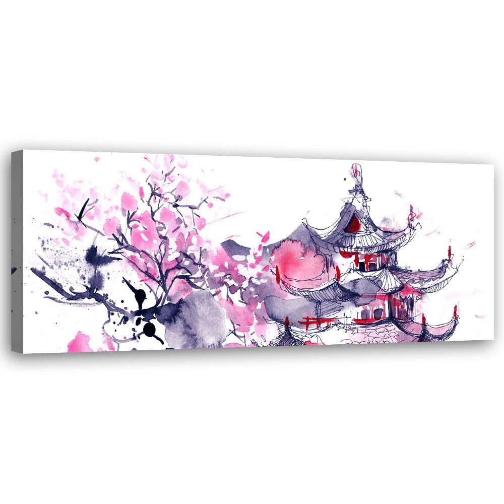 KUNSTDRUCK Rosa 90/30 cm - Pink, Textil (90/30cm) - KUNSTLOFT