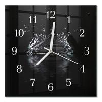 WANDUHR aus Glas 30x30 cm - Wasser - Schwarz, Glas (30/30/0.4cm) - TULUP