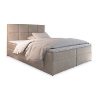 BOXBETT LENA 160x200 cm mit Matratze und Topper - Beige - Beige, Holz (160/200cm) - MASSENO