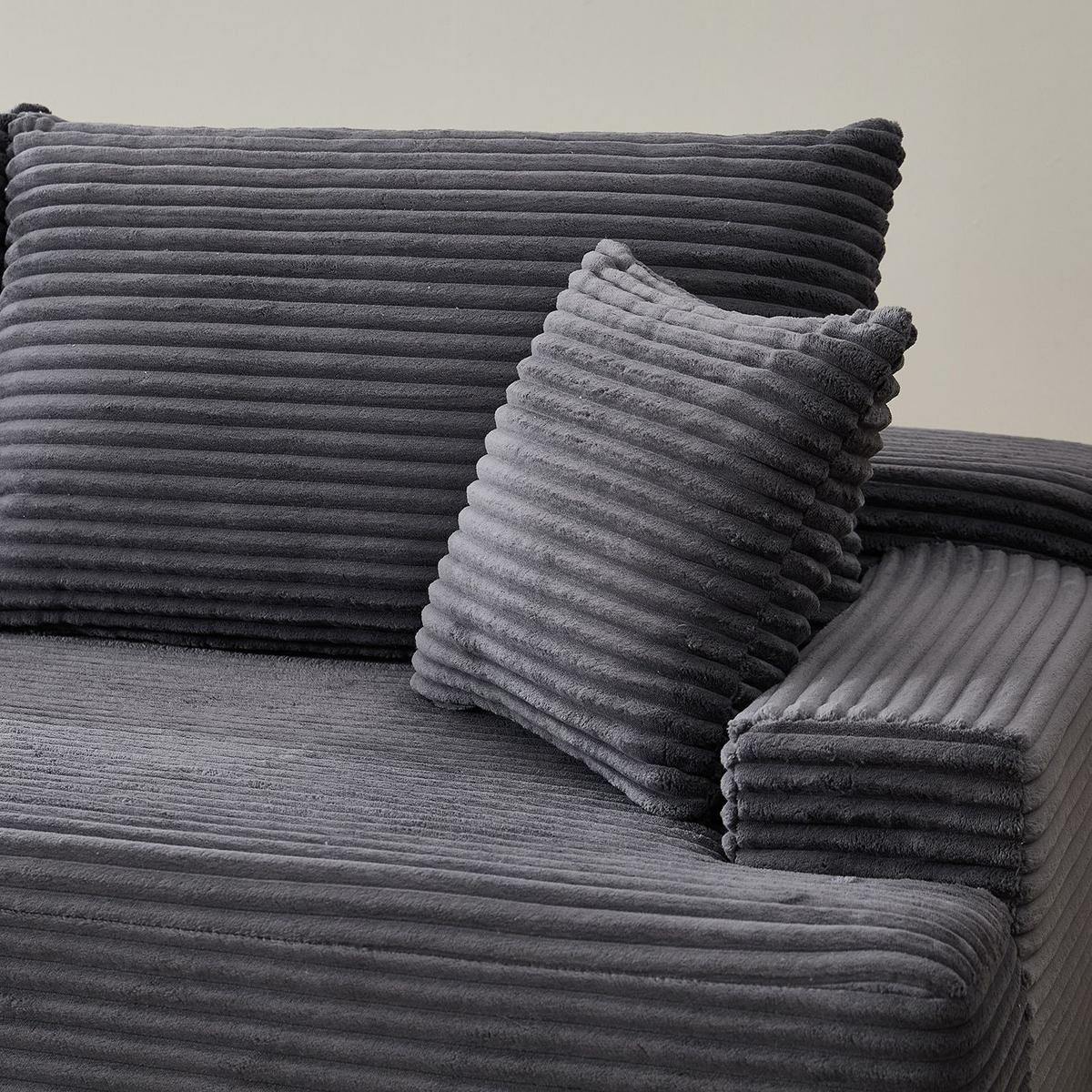 SOFA Coredo dunkelgrau Cord - Dunkelgrau, Textil (155/250cm) - Juskys