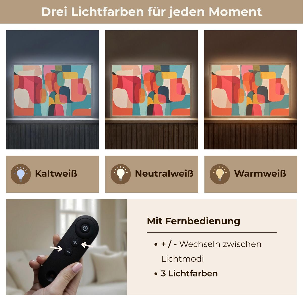 WANDLEUCHTE MIT AKKU Formen - Bunt - Abstrakt - Flugzeuge 60x40 cm - Multicolor, Holzwerkstoff (60/40/8cm) - OnlyWow