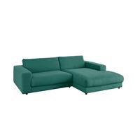 ECKSOFA MADELINE Smaragdgrün Cord - Smaragdgrün/Schwarz, Kunststoff/Textil (270/190cm) - KAWOLA