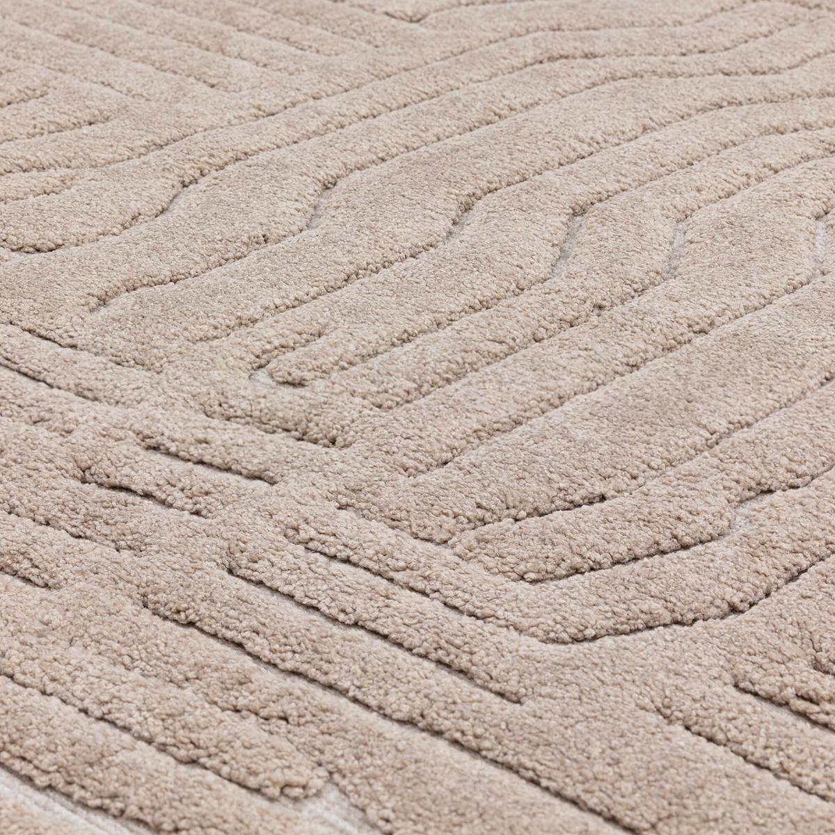 TEPPICH EDEN-Carlisle, geometrisch-abstrakt, Taupe, 120 x 170 cm - Braun, Textil (170/120cm) - KADIMA DESIGN