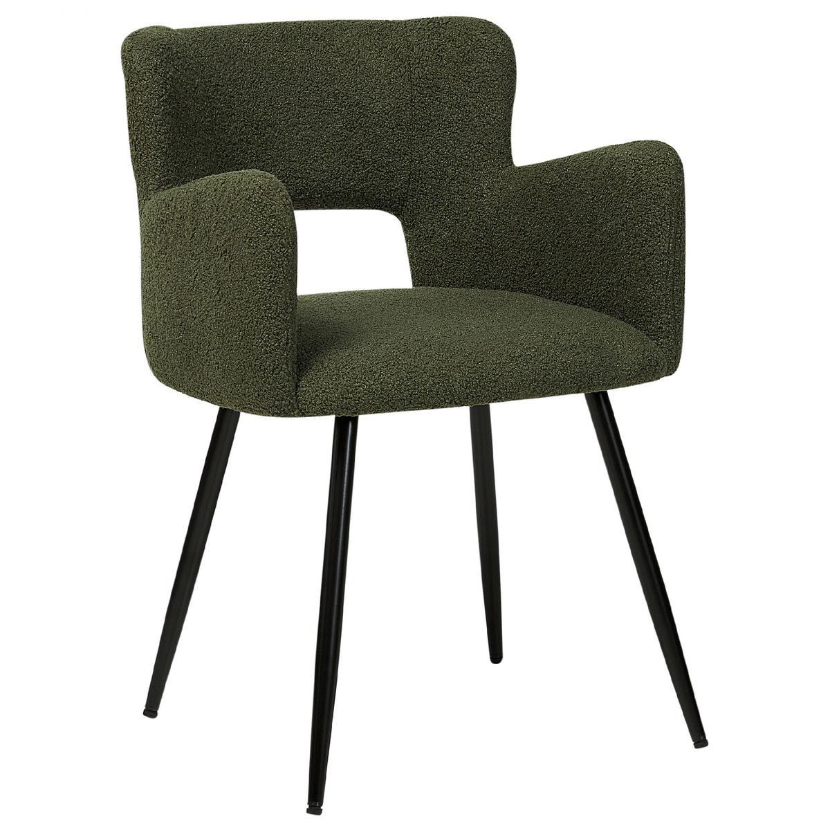 ESSZIMMERSTUHL 2er-Set Samtstoff Dunkelgrün Sanilac - Grün, Textil/Metall (52/75/44cm) - Beliani
