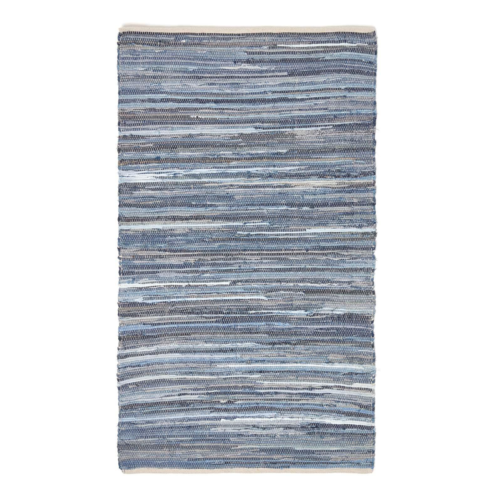 FLICKENTEPPICH aus Recycling-Denim 150/240 cm - Blau, Textil (150/240cm) - Homescapes