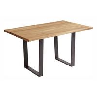 ESSZIMMERTISCH Massiv Daphene 200 x 100 x 75 Esstisch Holz massiv Wildeiche geölt/Schwarz - Naturfarben, Holz (200/100/75cm) - 58aufmkessel