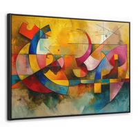 LEINWAND Bilder mit Rahmen - Kunst - Abstrakt - Modern - 70x50 - Gelb, Textil (70/50cm) - MuchoWow