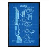 POSTER Shotgun Patent A3 Rahmenlos - Blau, Papier (29.7/5/42cm) - Nacnic