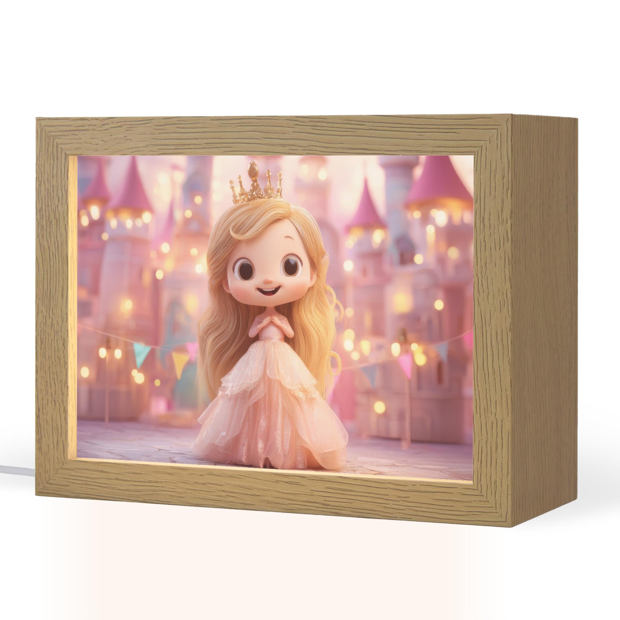 NACHTTISCHLAMPE Prinzessin - Rosa - Schloss 20x15 cm - Rosa, Holzwerkstoff (8/20/15cm) - OnlyWow