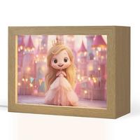 NACHTTISCHLAMPE Prinzessin - Rosa - Schloss 20x15 cm - Rosa, Holzwerkstoff (8/20/15cm) - OnlyWow