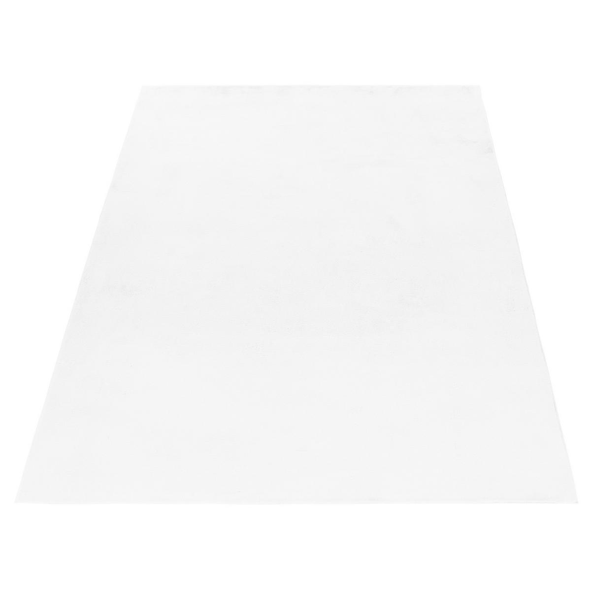 TEPPICH Kurzflor Waschbar NECKAR in Weiß, einfarbig, 60 x 110 cm - Weiß, Textil (110/60cm) - KADIMA DESIGN