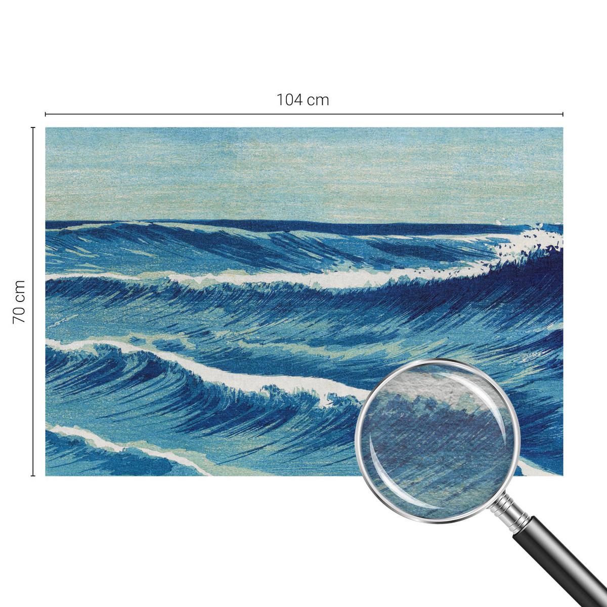 FOTOTAPETE 104x70 cm - Meereswellen - Blau, Textil (104/70cm) - Wallfluent