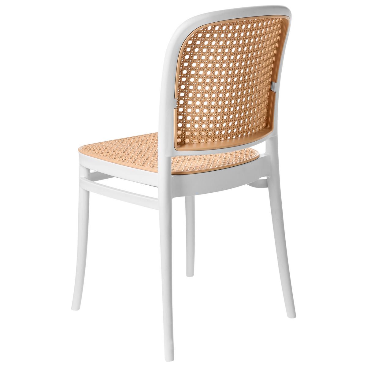 GARTENSTUHL 4er-Set Beige Plose - Beige/Weiß, Kunststoff (41/83/43cm) - Beliani