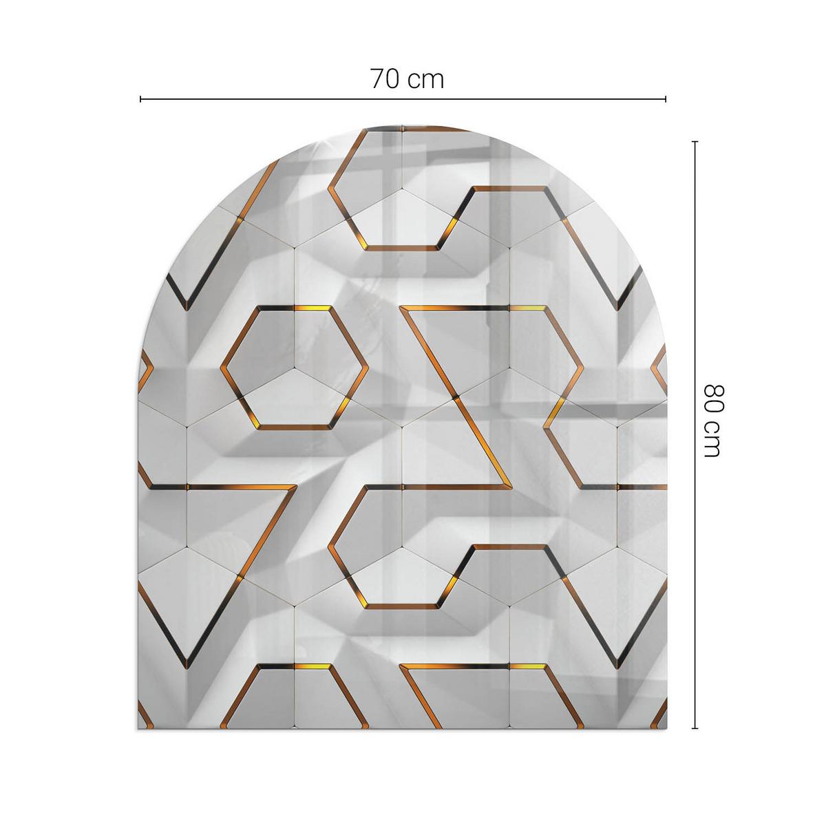 GLASPLATTE für Kamin 80x70 cm - Weiß, Glas (80/70/0.4cm) - TULUP