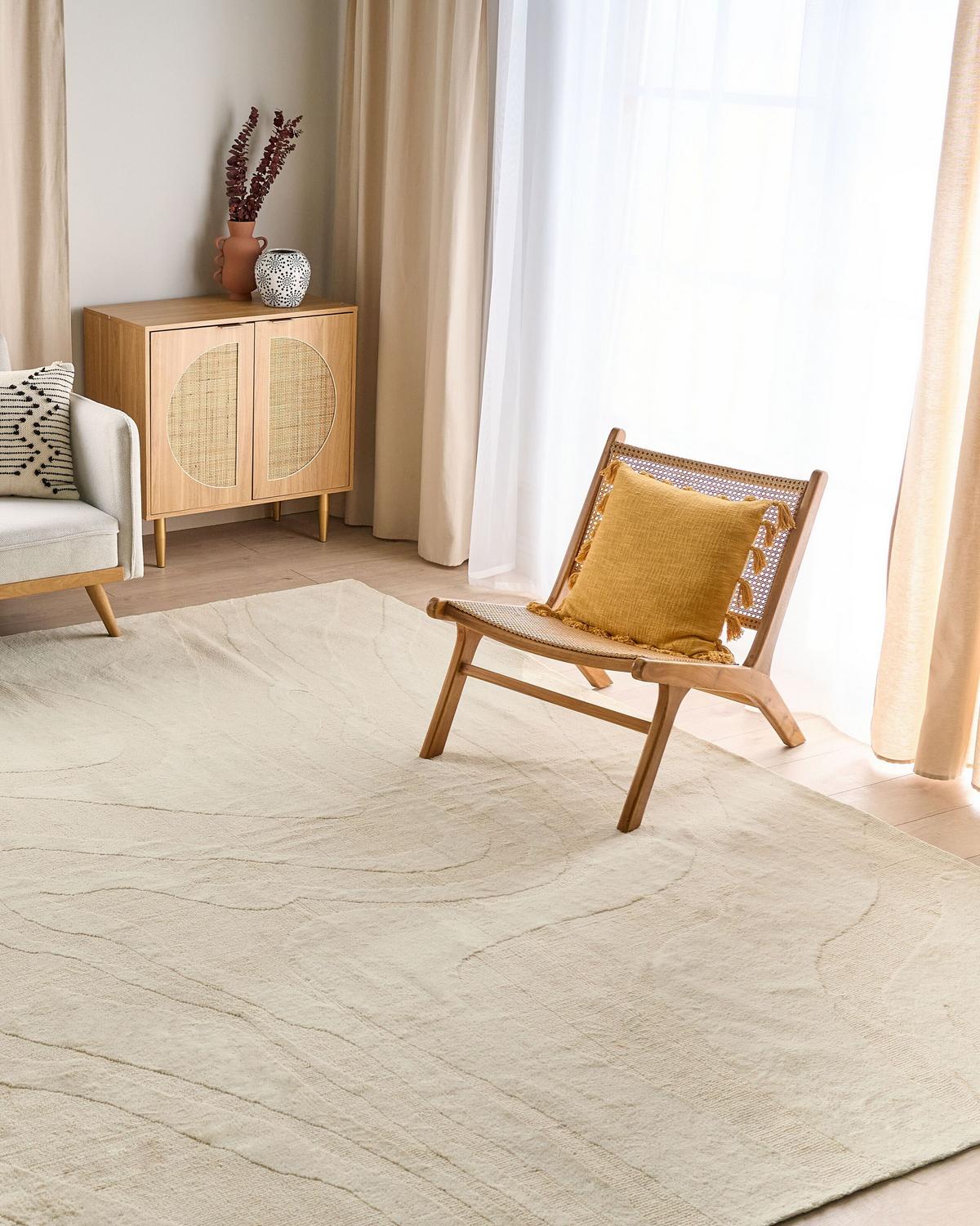 TEPPICH Beige 300/400 cm Wolle Sasnak - Beige, Textil (300/400cm) - Beliani