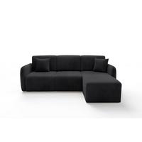 ECKSOFA Dora 3 Sitzplätze Schwarz - Schwarz, Holz (245/185cm) - Petits-meubles