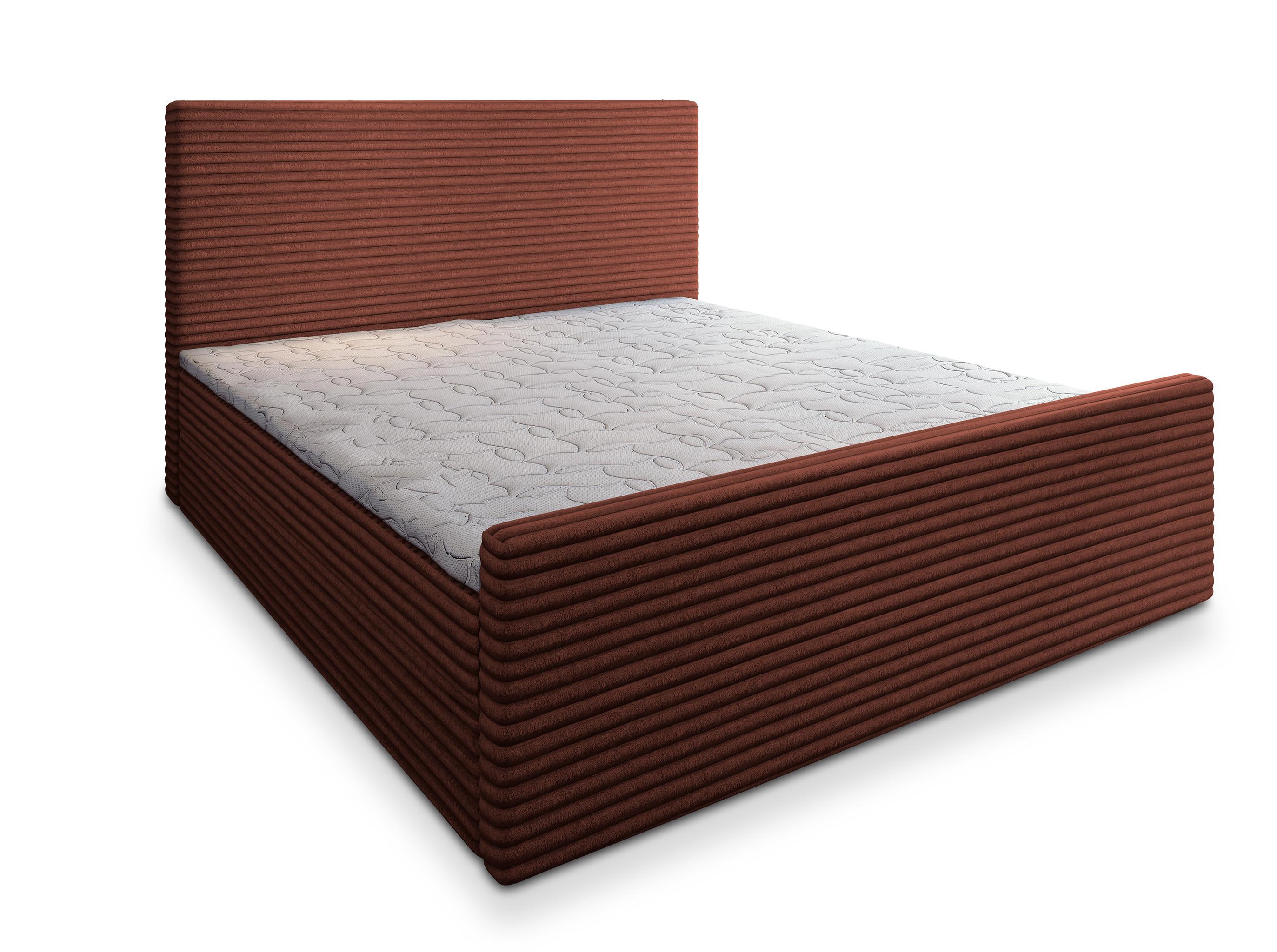 BOXBETT BRENTO 180x200 cm mit Matratze und Topper - Braun - Braun, Holz (180/200cm) - MASSENO