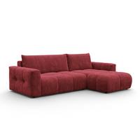ECKSOFA VERONA 4-Sitzer rechts, Dunkelrot - Schwarz/Dunkelrot, Holz/Textil (266/173cm) - Courtois Laville