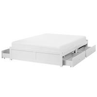 BETT 140/200 cm Weiß Brux - Weiß, Holzwerkstoff (140/200cm) - Beliani