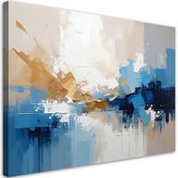 LEINWANDBILDER, Blaue moderne Abstrakt - Blau, Textil (60/40cm) - Feeby