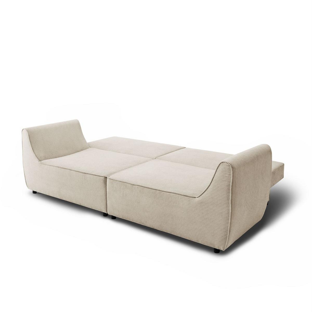 SOFA ASPEN Zweisitzer mit Schlaffunktion, Anafi 22 - Beige, Textil (267/94/95cm) - Lookway