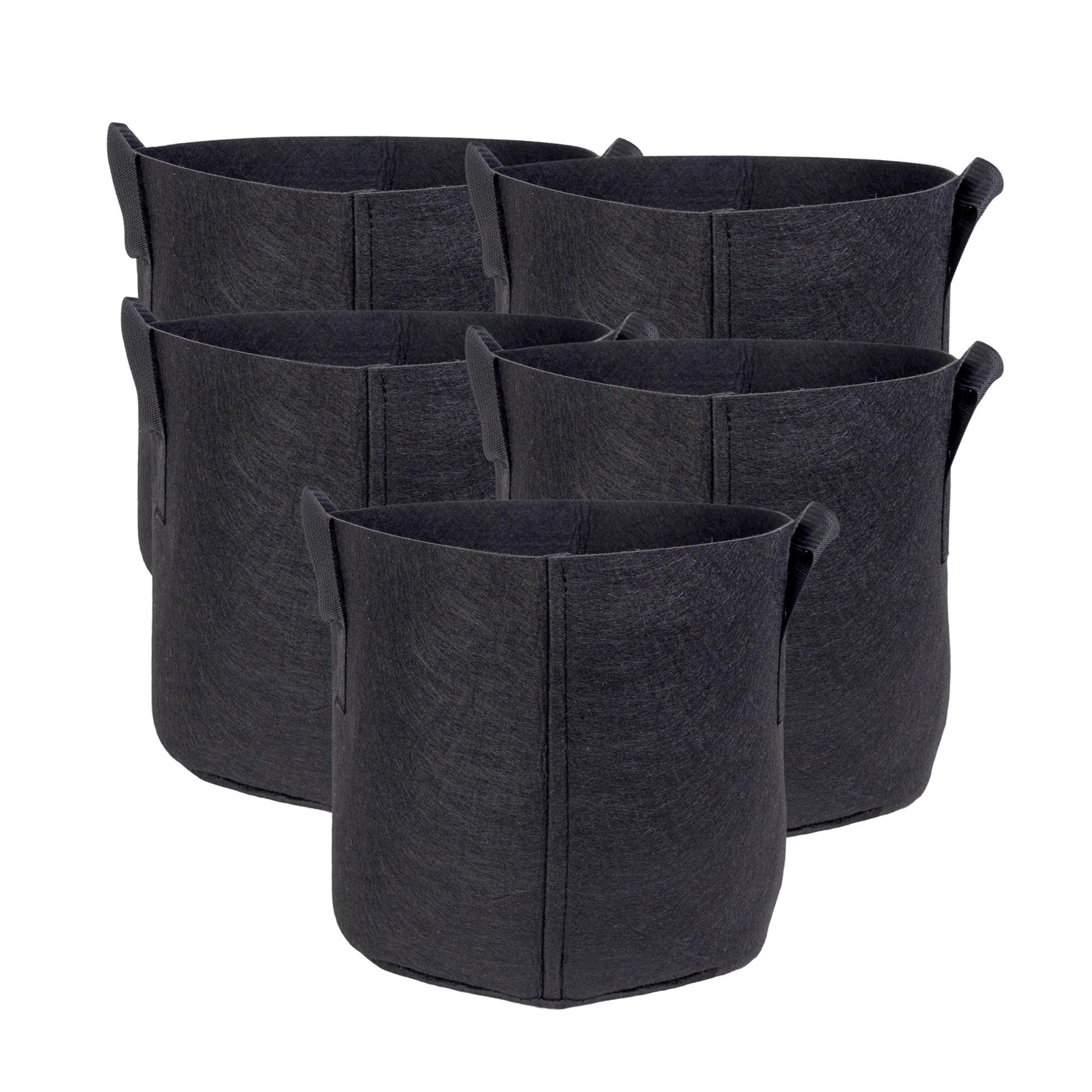 PFLANZSACK Vliesstoff 30/25 cm (5-tlg. Set) - Schwarz, Textil (25cm) - Intirilife