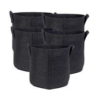 PFLANZSACK Vliesstoff 30/25 cm (5-tlg. Set) - Schwarz, Textil (25cm) - Intirilife