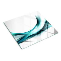 GLASPLATTE 60x52 cm Abstrakte Wellen - Blau, Glas (60/0.4/52cm) - TULUP