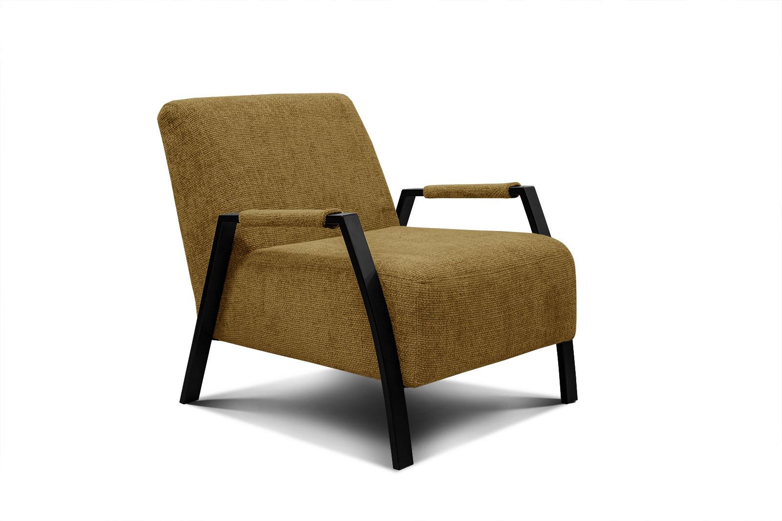 SESSEL KOBE, dunkelgelb - Dunkelgelb/Schwarz, Holz/Textil (72/76/90cm) - Wozimo