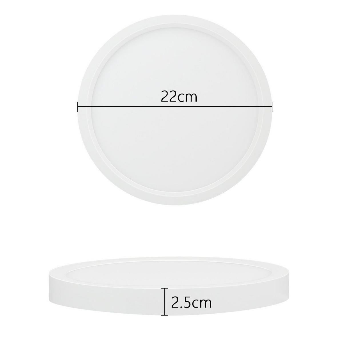 LED-DECKENLEUCHTE Kesselwacht 23.0/2.4/23.0 cm - Weiß, Kunststoff (23/23/2.4cm) - ZMH