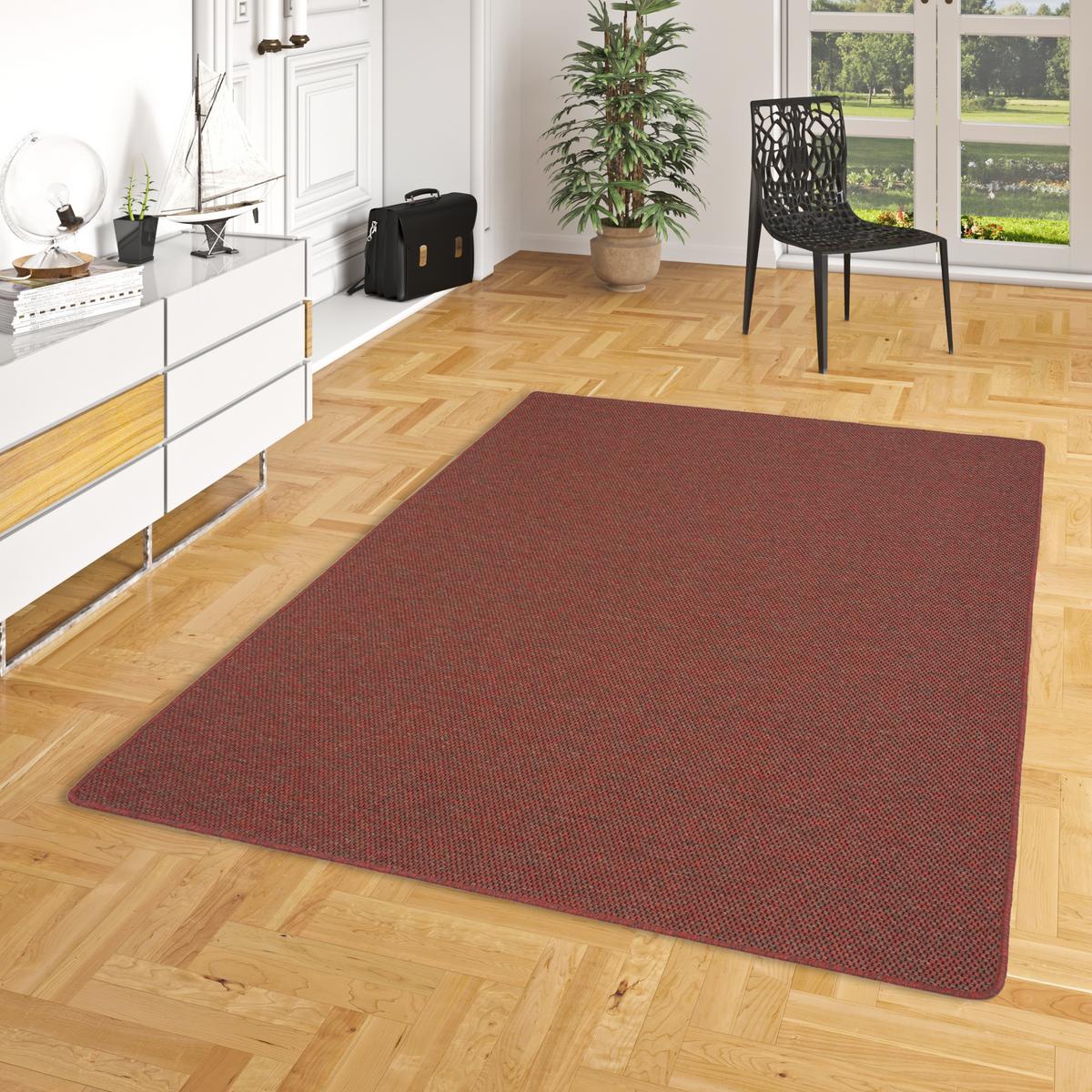 FLACHGEWEBE NATUR TEPPICH BENTZON - Rot, Textil (160/240cm) - Snapstyle
