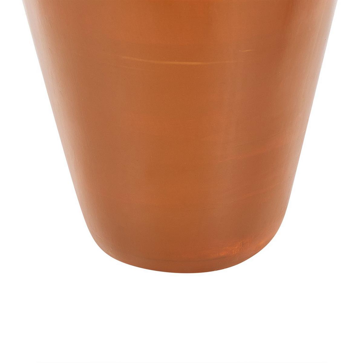 DEKOVASE Terrakotta orange Karfi - Orange, Stein (37cm) - Beliani
