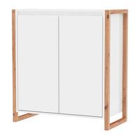 KOMMODE weiß, Eiche Artisan 80 x 88 cm, Anrichte 2-türig - Weiß/Eiche Artisan, Holzwerkstoff (80/88/40cm) - Furn.Design