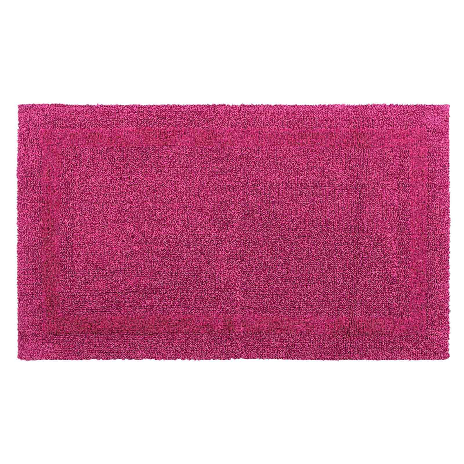 BADEMATTE 50/80 cm, 100% Baumwolle, wendbar - Magenta, Textil (50/80cm) - Homescapes