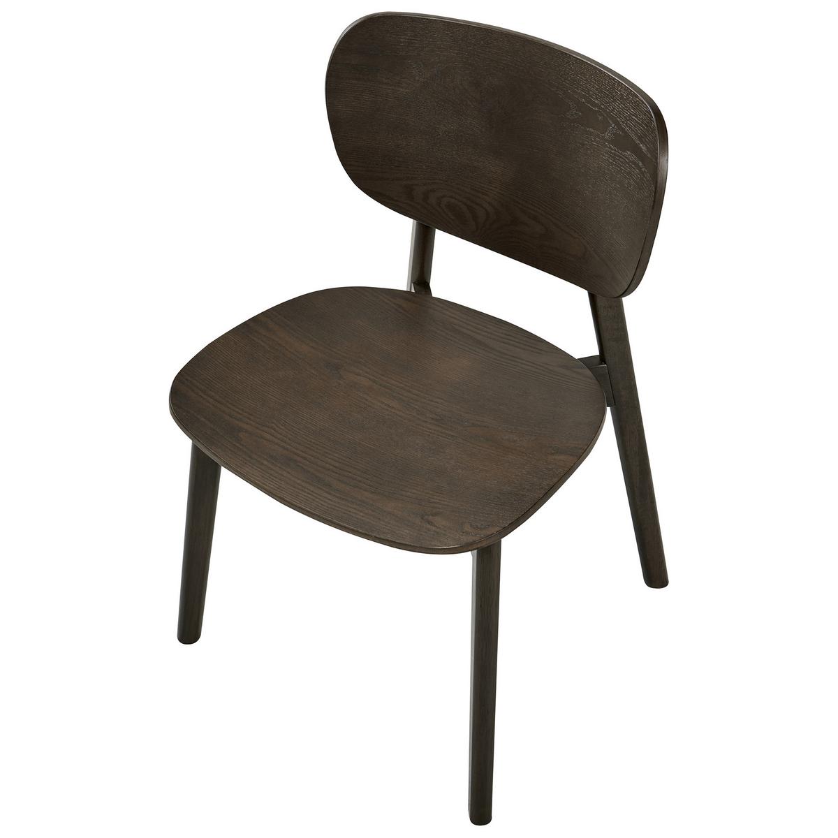 ESSZIMMERSTUHL 2er-Set Holz Dunkle Esche Overly - Dunkelbraun, Holz (49/80/47cm) - Beliani